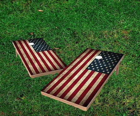 American flag cornhole boards